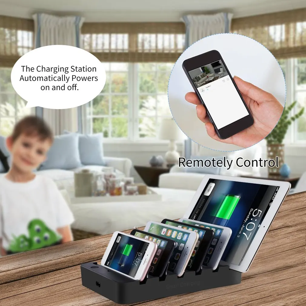 

YA60WS-6U 6 USB Ports Smart WIFI Remote Control Fast Charge Safe Charging Station Space-saving Overcharging Protection