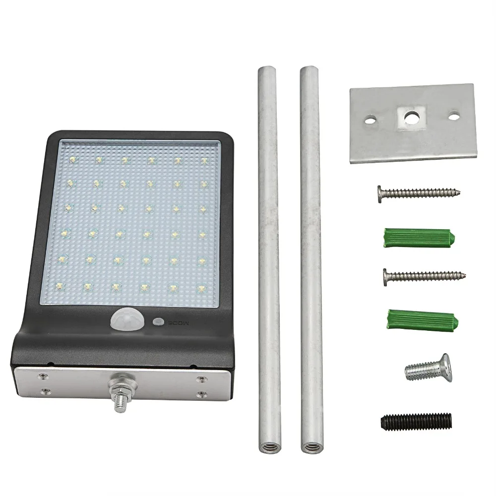 

Updated Super Bright 36 LEDs Solar Street Light LED On the Wall Waterproof Solar Lamp Sensor Security Adjustable Spot Lighting