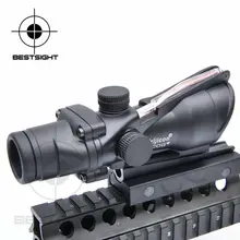 Прицелом acog Trijicon 4x32 стиль прицел волокна прицел Красная точка прицел черный цвет тактический прицел охотничий прицел