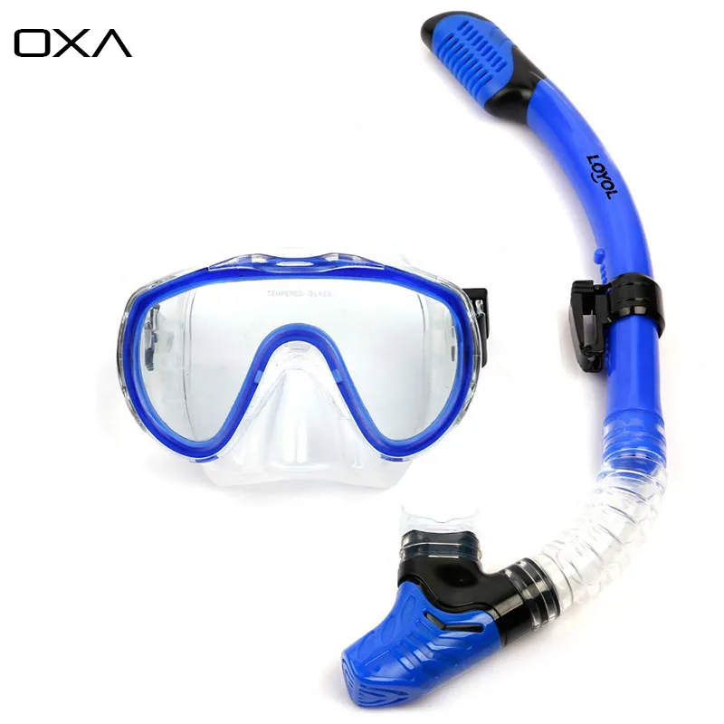 New Professional Antifog Scuba Diving Mask Snorkel Glasses Set Silicone
