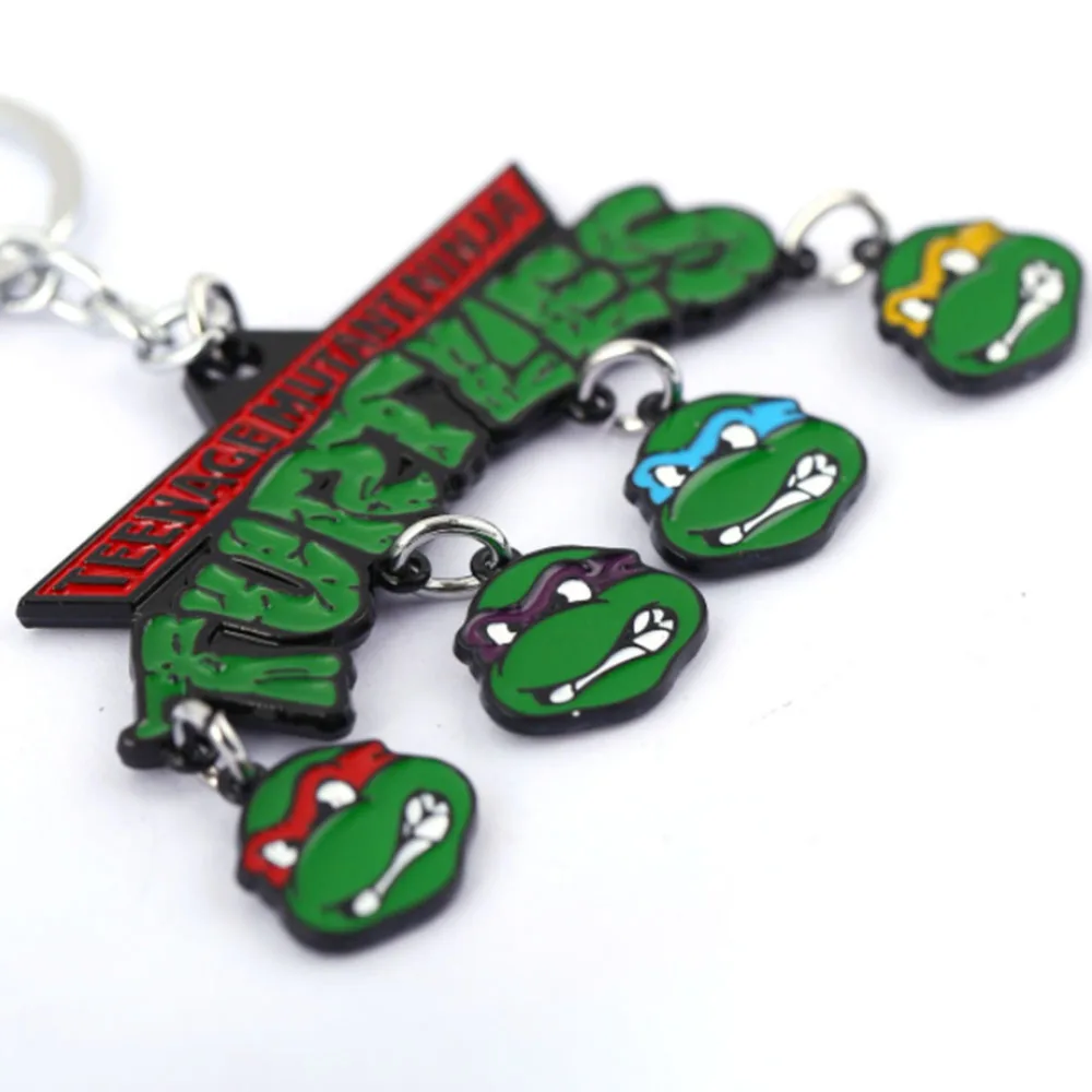 Animation Ninja Turtle Leonardo Da Vinci Raphael logo Alloy Key chain Movie Fancy Jewelry Costume Cosplay Halloween 3