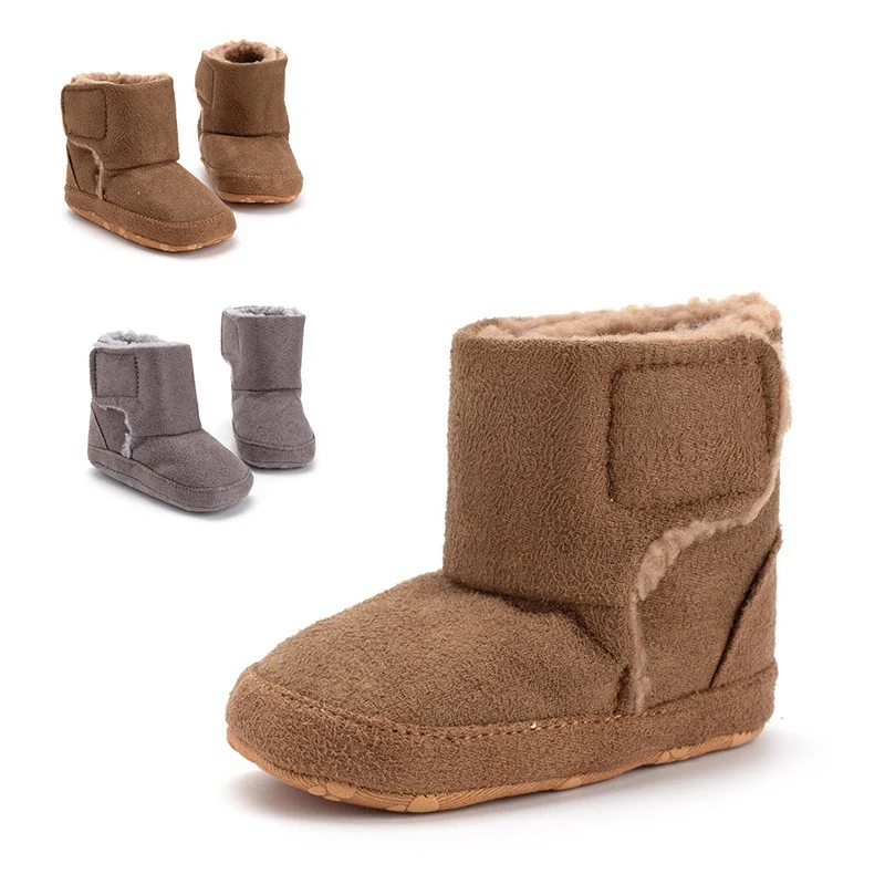 Модные зимние ботинки для маленьких девочек и мальчиков; пинетки для малышей с мягкой подошвой; зимняя обувь для новорожденных