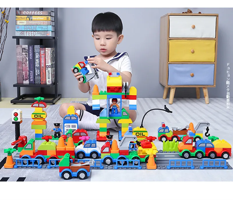 

Car Model Traffic Building Bricks Large Size Kids Educational Toys Compatible With duploINGlys toys for children