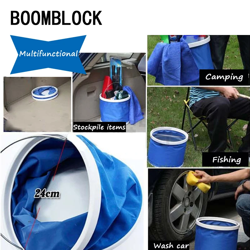 

BOOMBLOCK 1set Car Cleaning Wash Water Bucket Trunk Styling For Opel Astra H G J Volvo S60 V70 XC90 Citroen C5 C4 C3 Subaru
