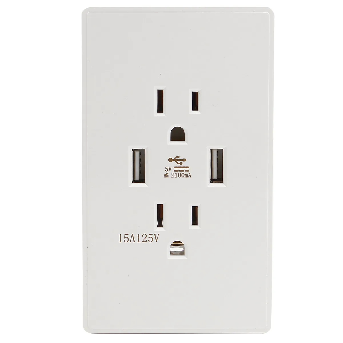 Outlet Home Switch Dual USB Wall Charger Socket US Plug Duplex Receptacle