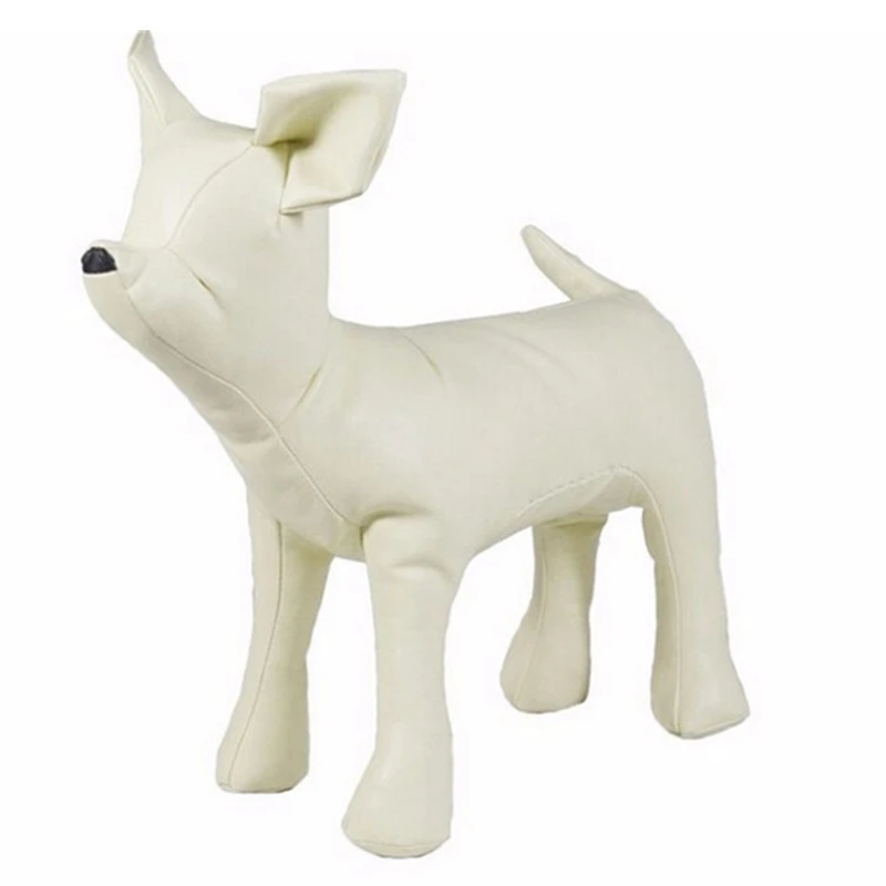 Leather Dog Mannequins Standing Position Dog Models Toys Pet Animal Shop Display Mannequin White S - Цвет: White  S