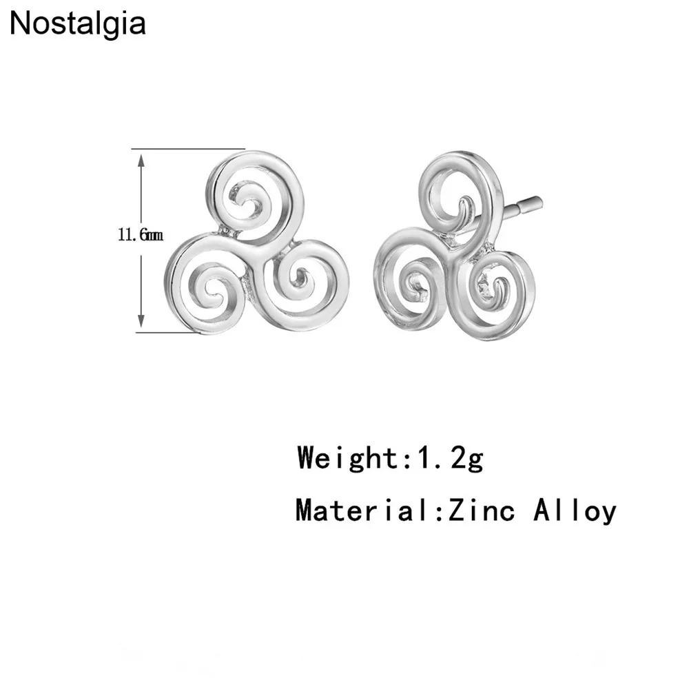 Triskelion Triskele спиральные подростковые волчьи узлы символ милые маленькие серьги-гвоздики серьги для женщин и мужчин ювелирные изделия
