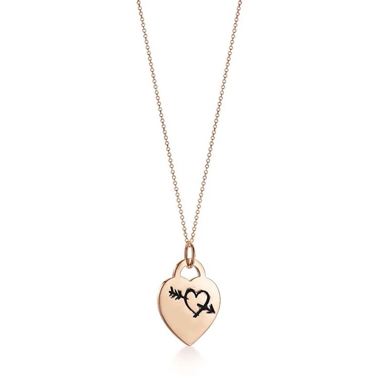 

SHINETUNG Original 100% S925 Sterling Silver Necklace Rose Gold Heart-Shape Rounded Pendant Necklace Women Fine High-End Jewelry