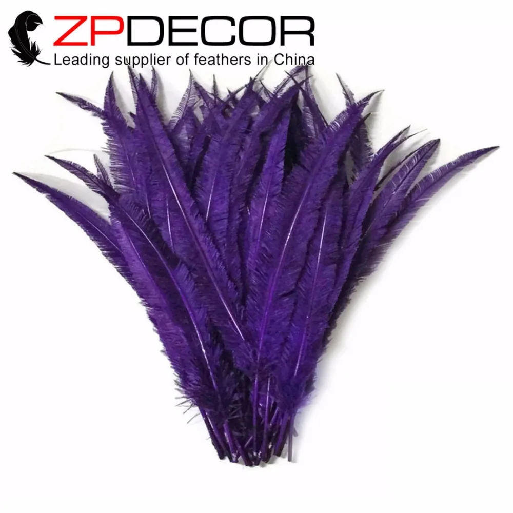 

ZPDECOR Wholesale FREE SHIPPING 50pcs/lot 55-60CM(22-24inch) PURPLE Ostrich Nandu Trimed Feathers for Hats/Craft/Costume/Wedding