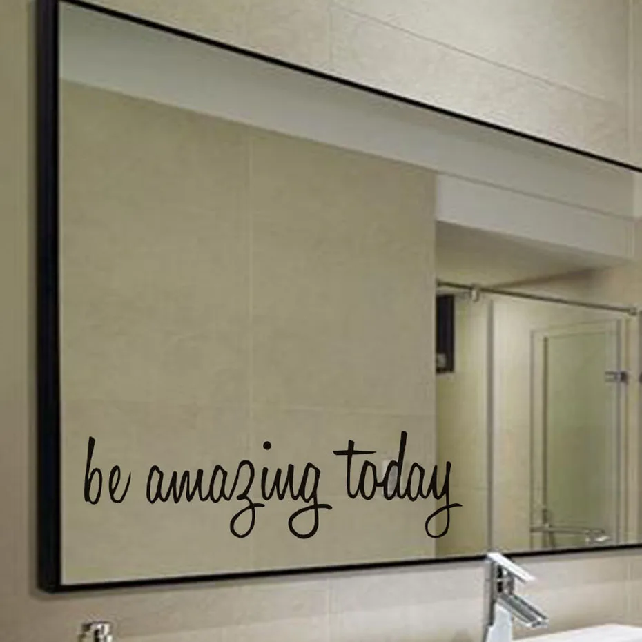 Водонепроницаемые настенные наклейки Be Amazing Today с цитатой для зеркала туалета