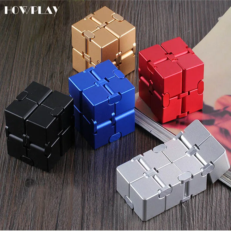 

Howplay fidget spinner Infinity cube decompression magic cube metal fidget cube adult finger toy gift office flip Cubic relax