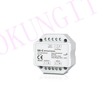 

Non-Dimmable 100-240VAC 3A RF 2.4GHz & Push switch SS-C 1CH AC Triac switch