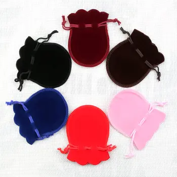 

20pcs 7*9cm calabash shape flannelette bag Christmas wedding gift velvet bag jewelry packing Display jewelry bag&pouch bag