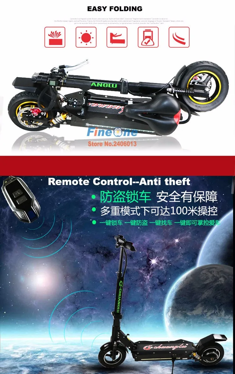1600 Вт Мощный электрический самокат складной скейтборд электрический самокат для взрослых внедорожный e-скутер двойной демпфер высокая скорость 60 км/ч