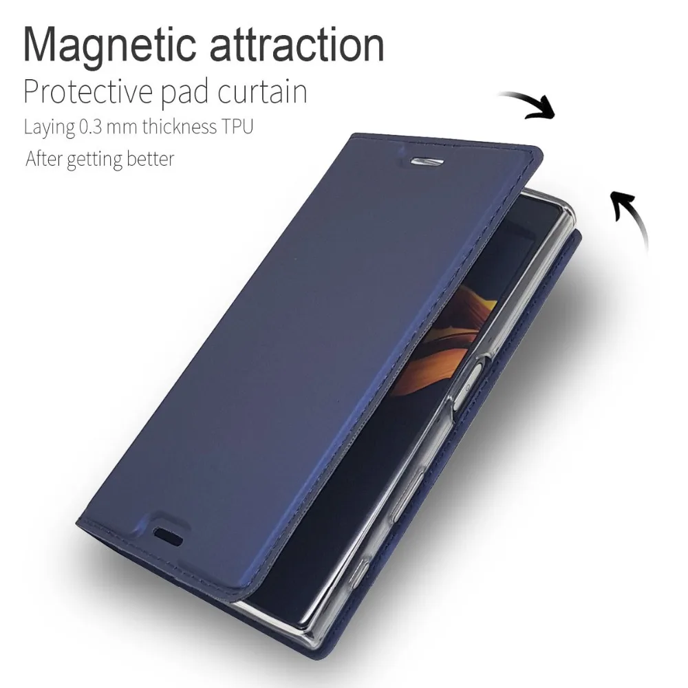 

Phone Bags Wallet Case For Sony Xperia X Compact F5321 Luxury Magnetic Flip Slim Genuine Leather Cover For Sony X Compact