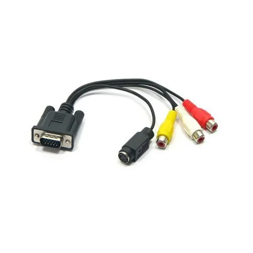 

IMC Hot VGA Adapter to TV S-Video and RCA Out Converters Cable for PC Video
