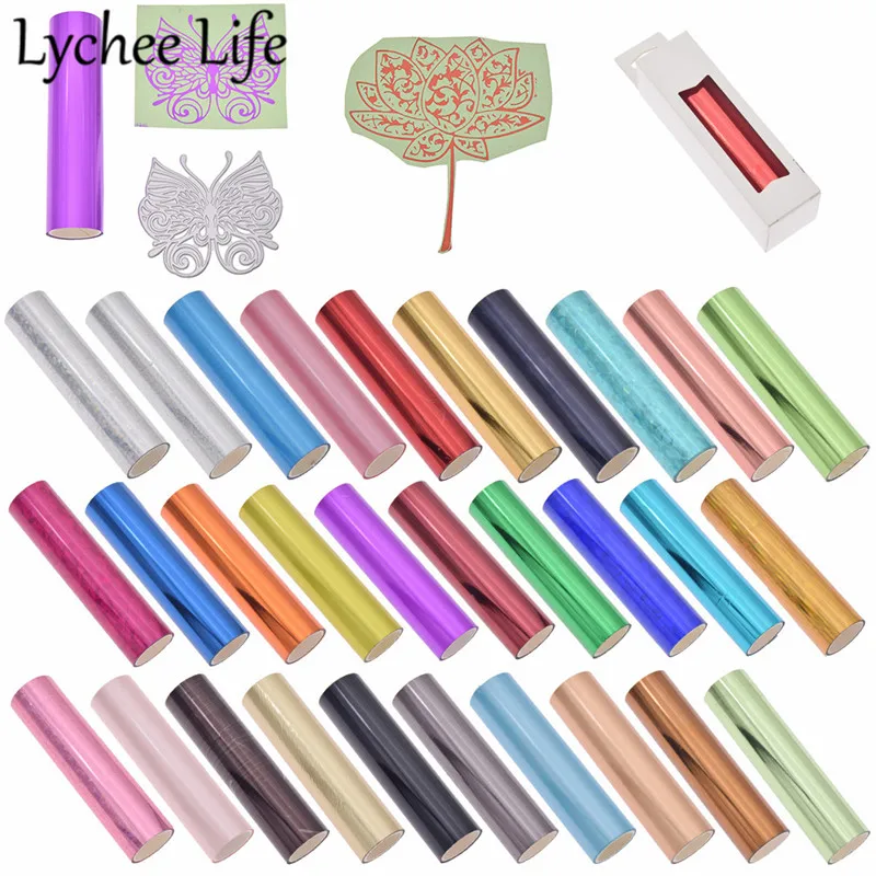 Lychee Life DIY Горячее тиснение фольгой бумага 5 м алюминиевая Лазерная Фольга бумага красочная фото деревянная визитная карточка рубашки украшения ткань