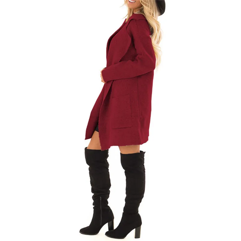 Fashion coats and jackets women winter ladies coats Open Front Long Sleeve Coat Jacket Parka Outwear Cardigan Coat Tops O15#N (3)