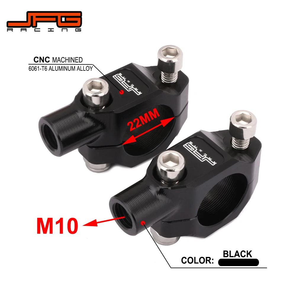 Motorcycle Aluminum Handlebar Mirror Mount Rotating Bar Clamp For M10x1