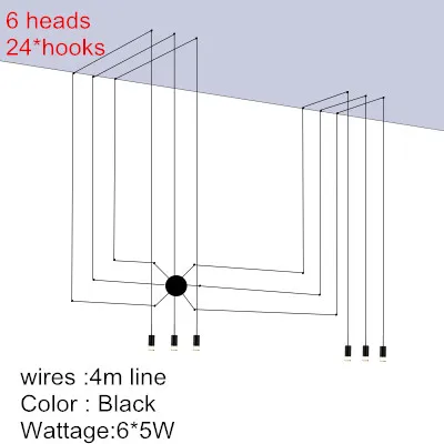 Скандинавский дизайн, железная линия, светодиодные подвесные светильники, креативные DIY Геометрические линии, домашние люстры, подвесные светильники, подвесные светильники - Цвет корпуса: 6 heads