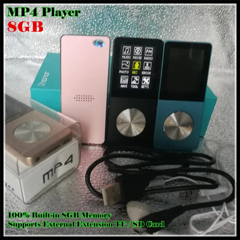 Спорт Музыка HIFI MP3 MP4 плеер Встроенный 8 Гб карта памяти кредитка 1," плеер с ЖК-дисплеем видео игры кино FM фото просмотра, с TF/SD слотом