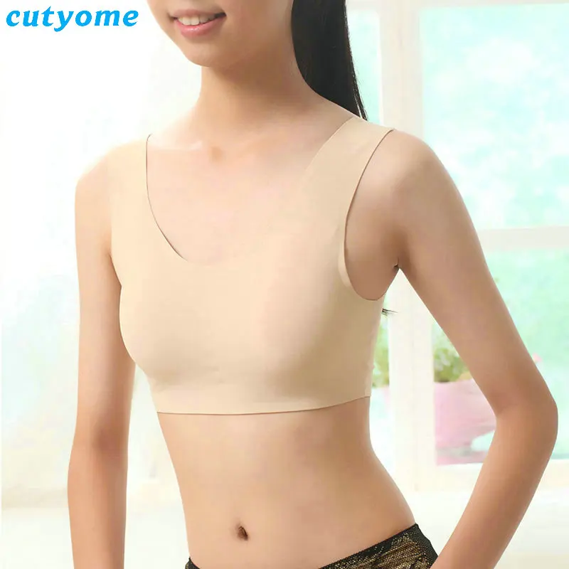 2017 New Ice Young Girls Puberty Growning Teenage Students Skin Bras Children Training Small Bra For Kid Girl Sport Underwear