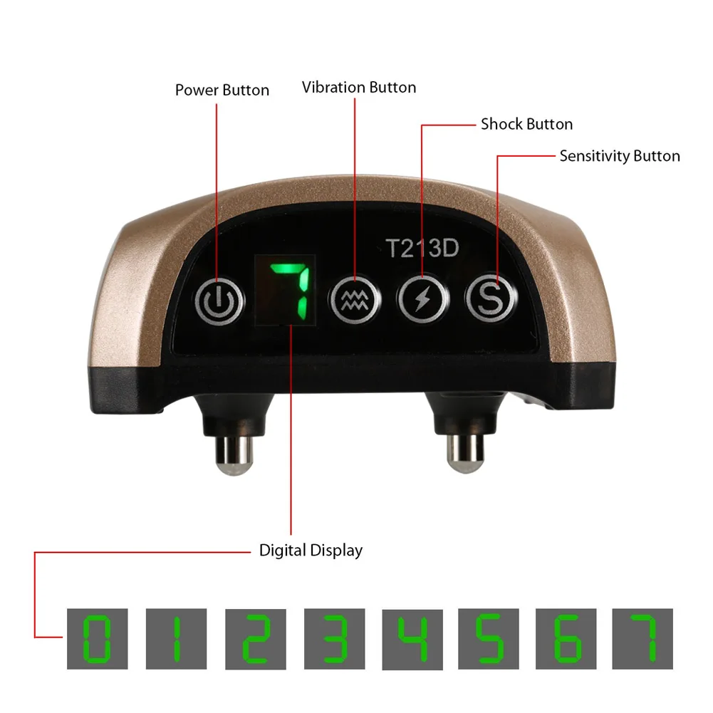 Adjustable 7 Modes Rechargeable Bark Training Collar for Small Medium Large Dogs LE66