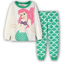 В розницу! Детская одежда для сна для девочек; детские пижамы с рисунком русалки; Детская Новогодняя домашняя одежда; пижамы для девочек; комплект одежды с длинными рукавами
