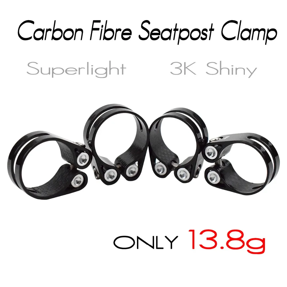 

14g Carbon Bike Seat Clamps Water Proof 3K UD Carbon Fiber Bicycle Seatposts Clamps 31.8mm 34.9mm Super Light