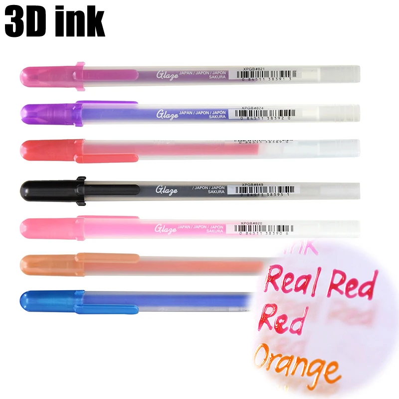 

Sakura Gelly Roll Glaze Pens 3-Dimensional Glossy Ink Gel Pens 0.6mm 3D Art Font Jel Kalem Kawaii School Stationery Art Supplies