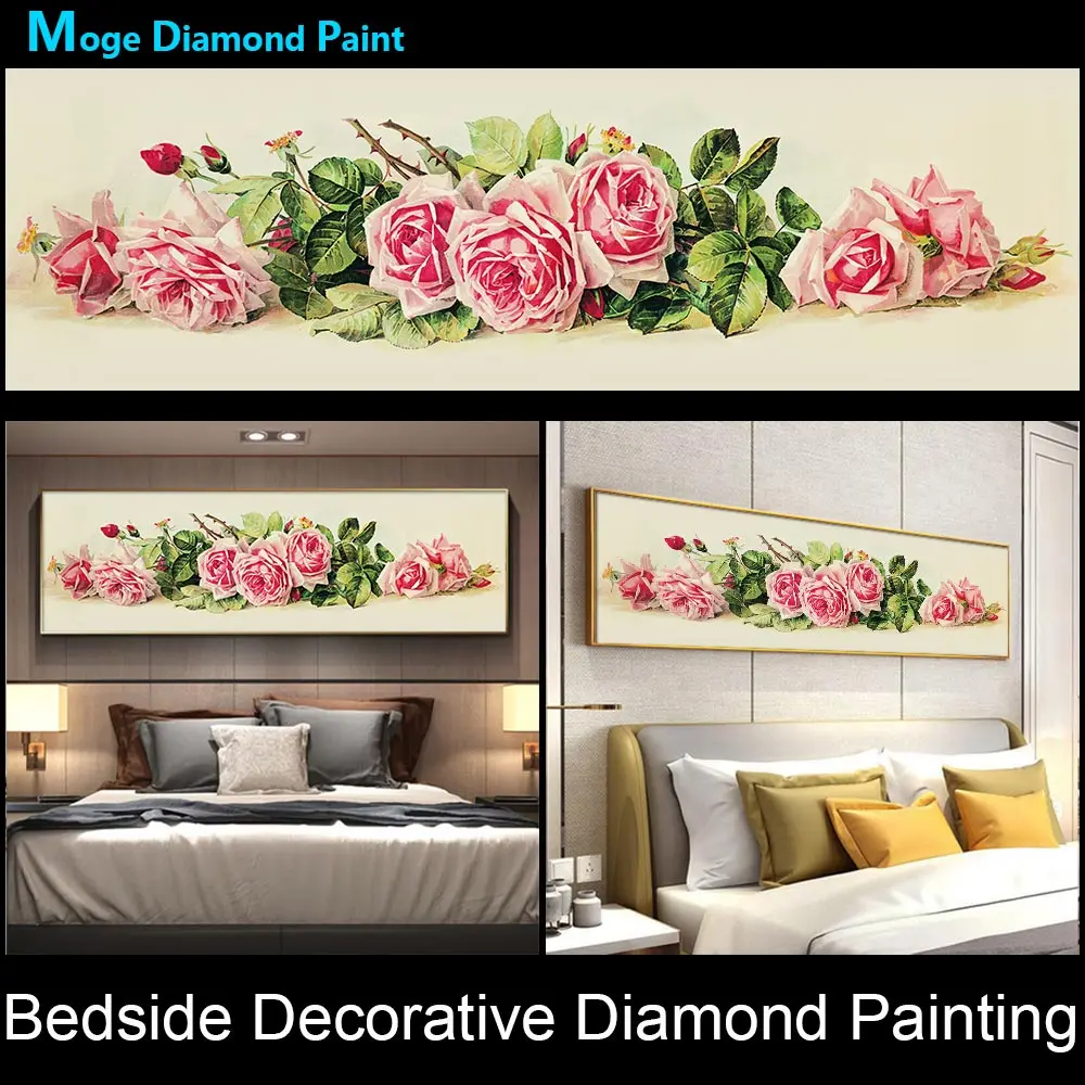 

floral Bedside decorative Diamond Painting Full Round Rose Peony New DIY Sticking Drill Cross Embroidery 5D Home Decoration