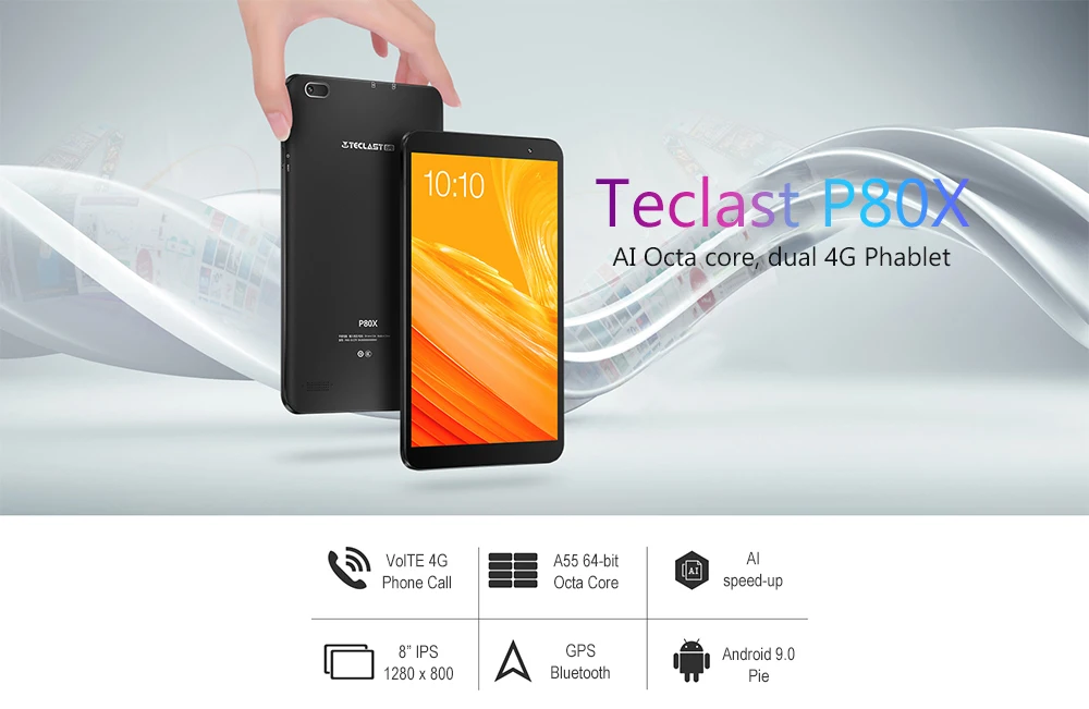 Teclast P80X 8,0 дюймов 4G Phablet планшетный ПК Android 9,0 Spreadtrum SC9863A 1,6 ГГц Восьмиядерный процессор 2 Гб ОЗУ 16 Гб ПЗУ 2.0MP камера