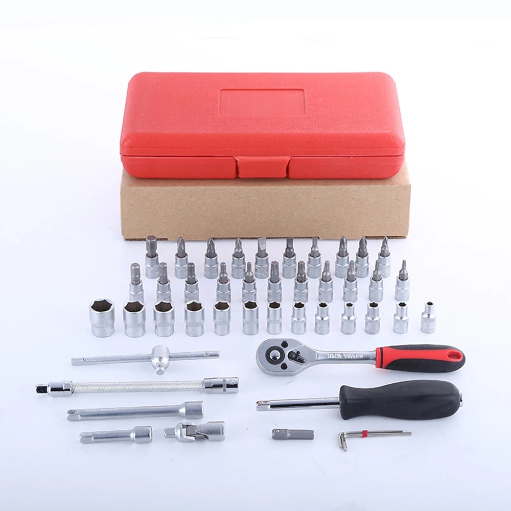 

46 Pcs/set Socket Car Repair Tool Sets Combination Tool Wrench Batch Head Pawl Socket Spanner Screwdriver Head Set