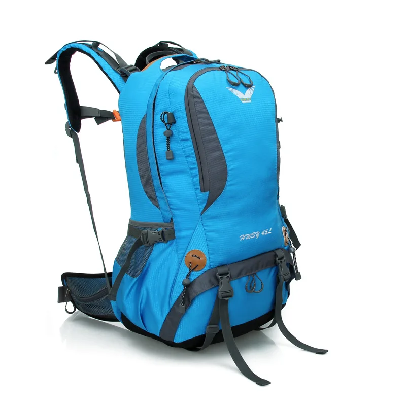 HUWAISHUANGYI new multi-functional professional outdoor mountaineering backpack hiking waterproof steel belt rainproof cover 45L