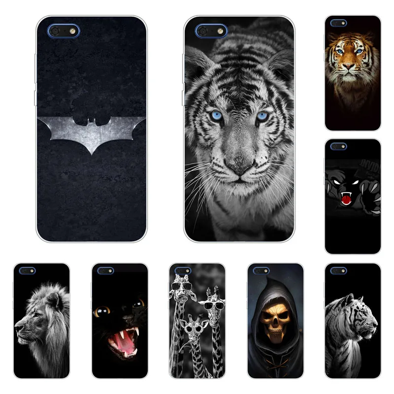 

huawei honor 7s Case,Silicon Fierce animals Painting Soft TPU Back Cover for huawei honor 7s Phone bags