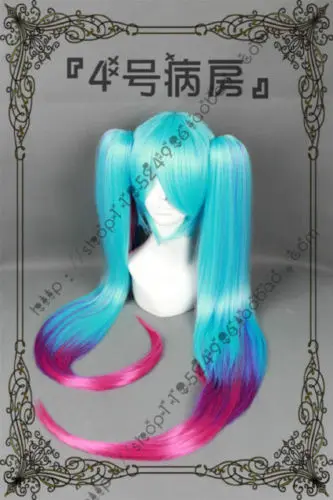

free shipping LOL League of Legends/Sona Buvelle Multi-Color Gradient Two Ponytail Cosplay Wi
