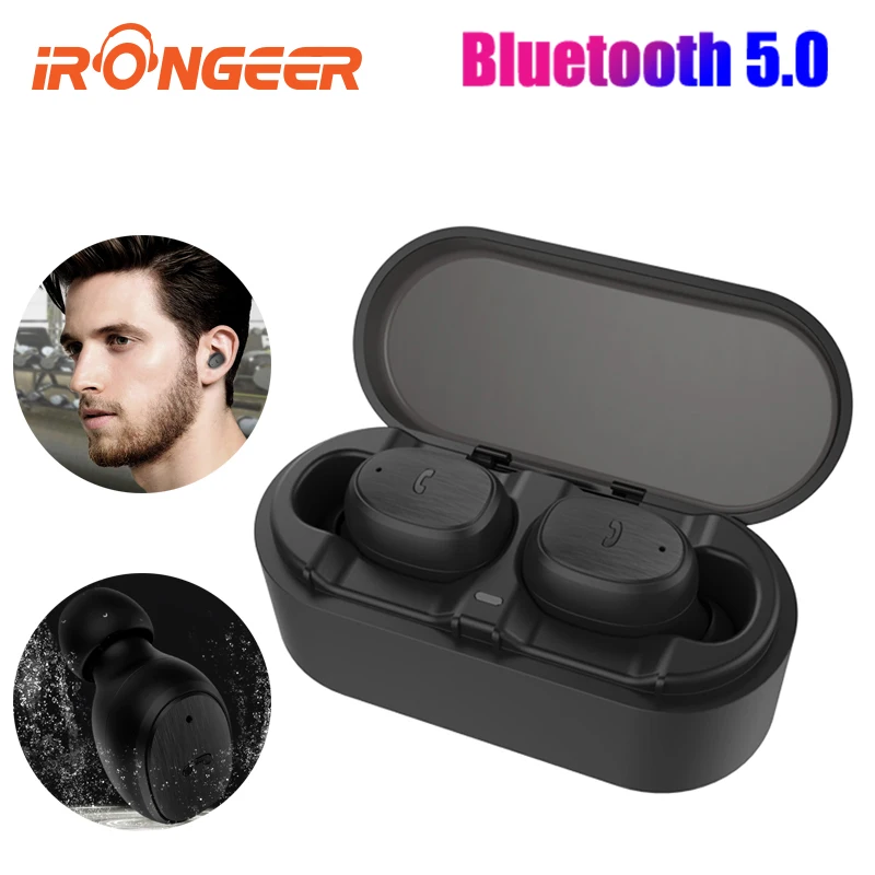

IPX7 waterproof TWS 5.0 wireless earphone Bluetooth earbuds for play video games sports headsets with dual mic & charging case