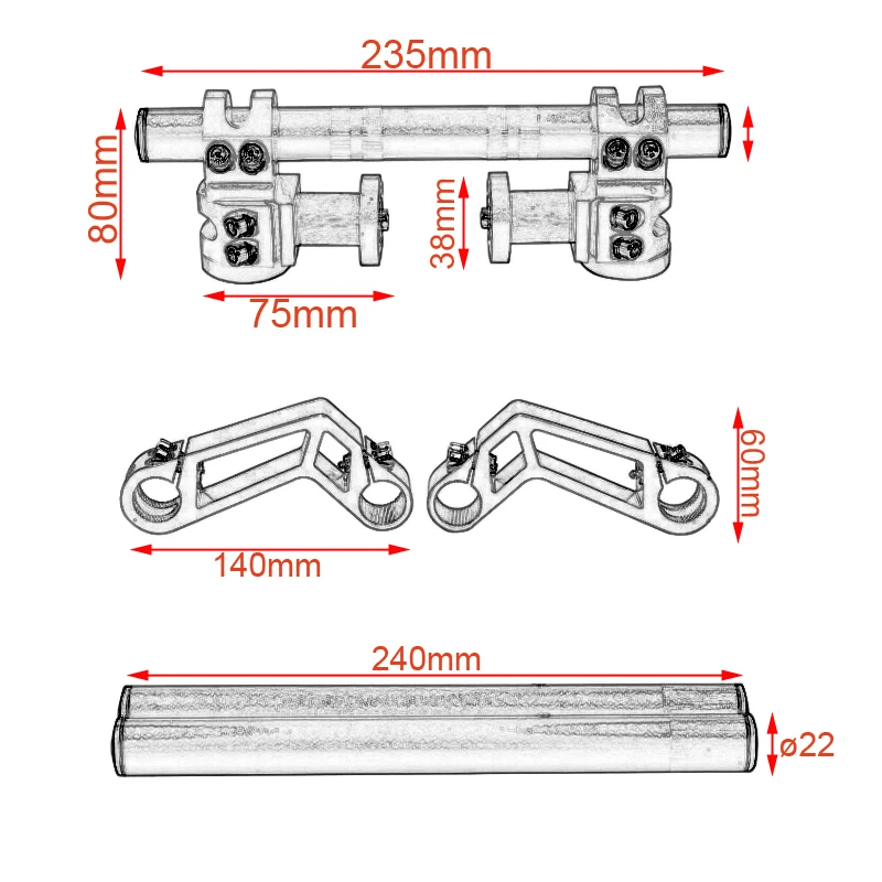 CNC Aluminum 22mm Handlebar for KTM dirt pit bike 7/8\ CNC Aluminum 22mm Handlebar for KTM dirt pit bike 7/8\