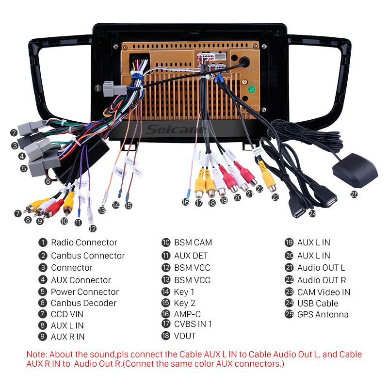 Top Seicane 2Din WIFI GPS Navi Car Radio Android 8.1 Multimedia Player Stereo for 2016-2018 Honda Pilot support Mirror Link OBD2 4