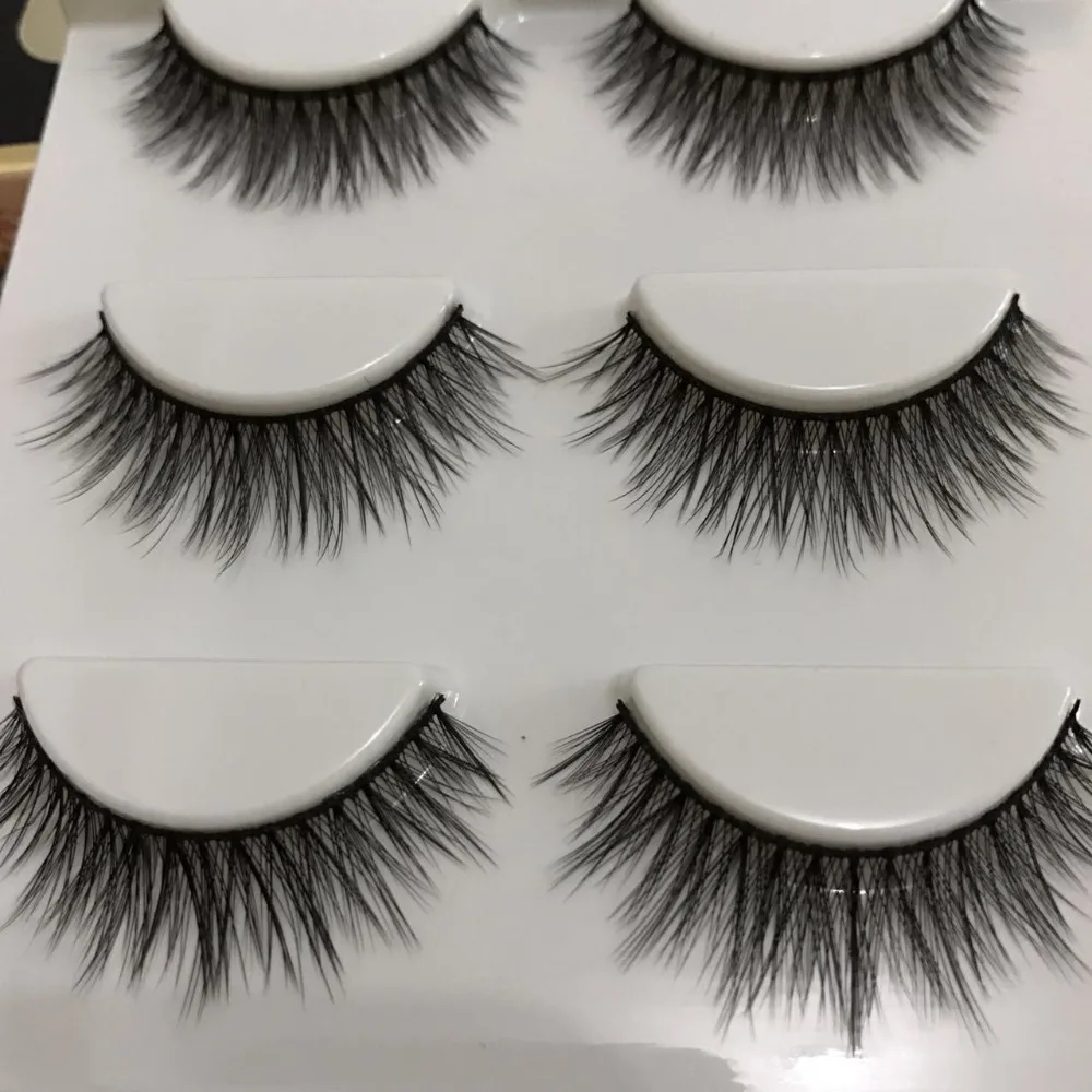 New Multi layer Black Cotton Thread 3D Thick False Eyelashes Cross