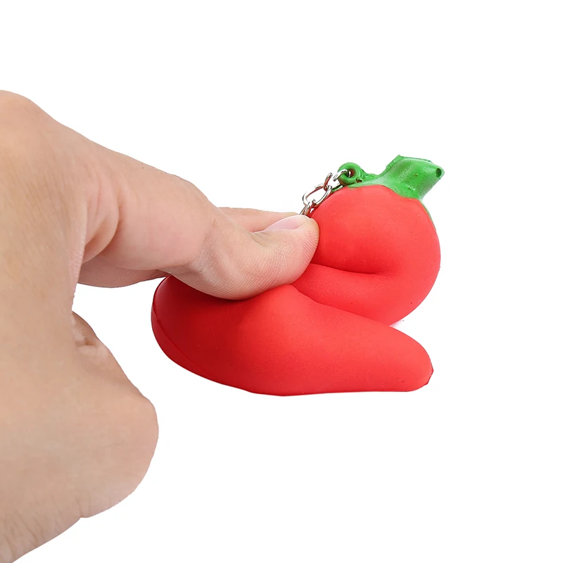 Милые Squishy hot pepper squishi cayenne pepper медленный рост кулон в виде перчика Чили сладкий телефон ремешок Малыш Весело облегчить стресс игрушки