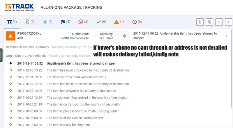 delivered failed