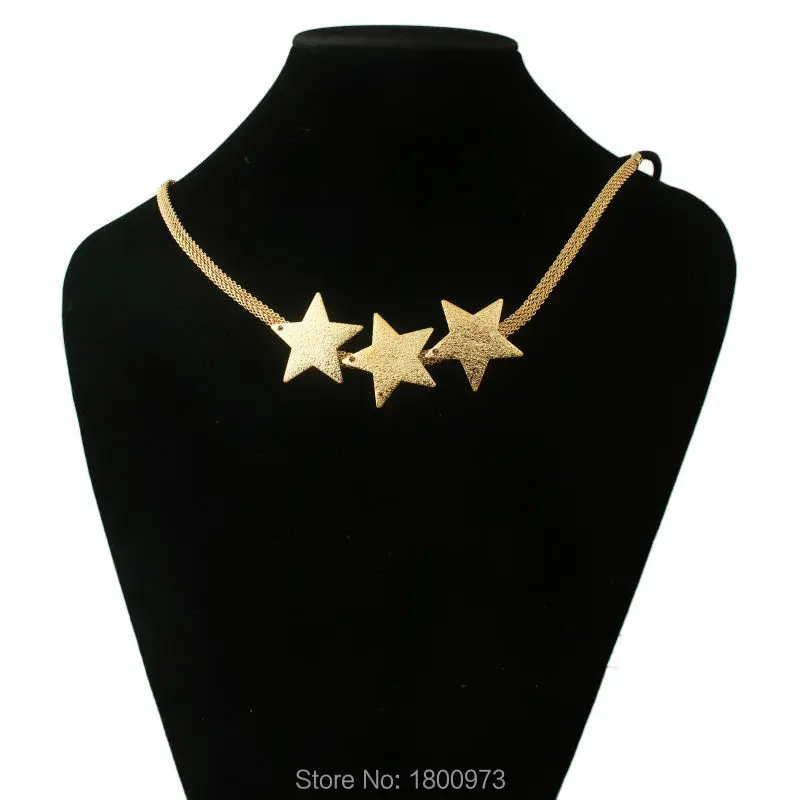 Cheap Costume Jewelry Gold Color Alloy Star Design Pendant Necklace For