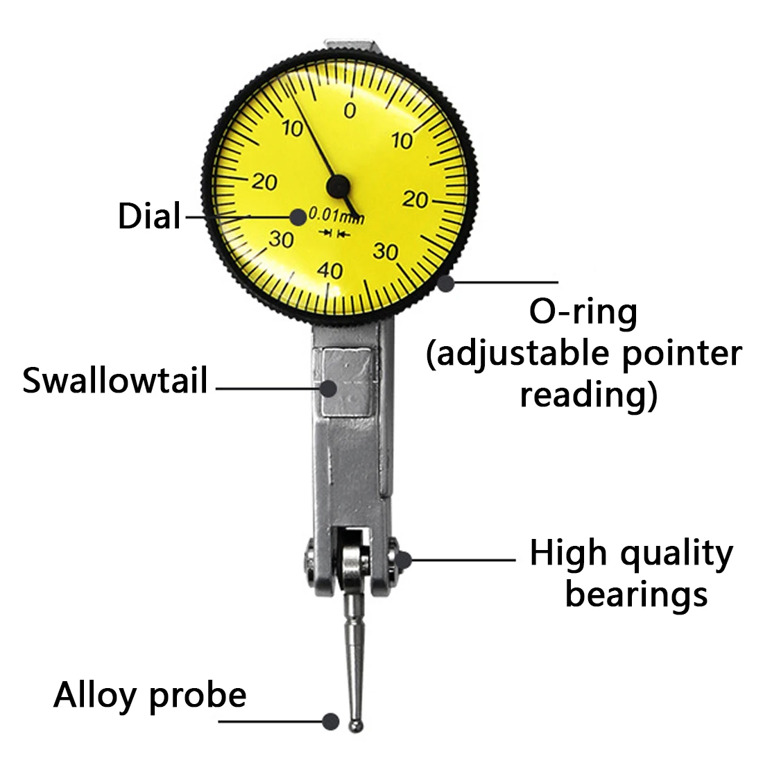 Точный калибровочный индикатор, точный метрический индикатор с креплением в виде ласточкиного хвоста 0,01 мм, измерительный инструмент