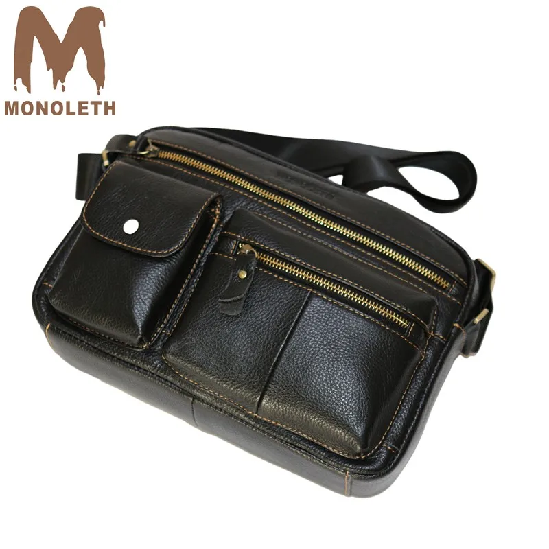 

MONOLETH Handbags Man bag shoulder Bag vintage genuine leather men messenger bags business crossbody male bags Christmas gift