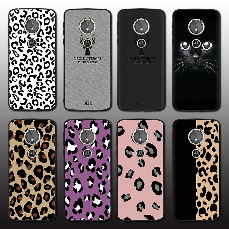 

Fashion Leopard Phone Case For Motorola Moto G5 E4 E5 G5S Plus Fundas Coque For Moto G6 Play TPU Deer Back Cover Cases