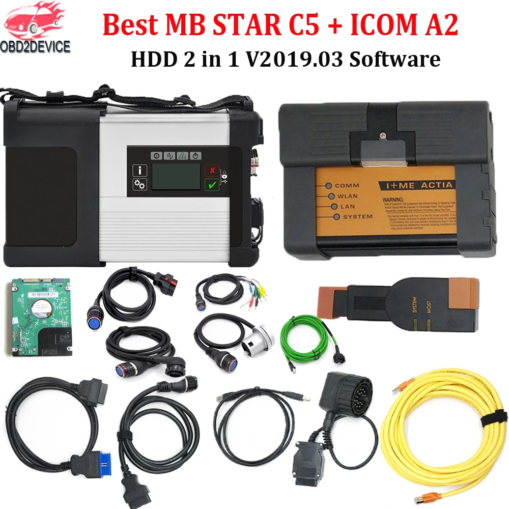 

Best MB STAR C5 OBD2 Diagnostic Interface ICOM A2+B+C 1TB HDD V2019.09 Software 2 in 1 for ICOM A2 & SD Connect C5 Auto Scanner