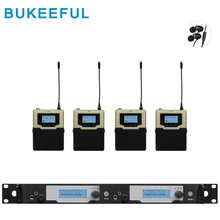 Беспроводная система монитора сценического UHF в наушниках 4 приемника звука Профессиональные аудио микрофоны в наушниках