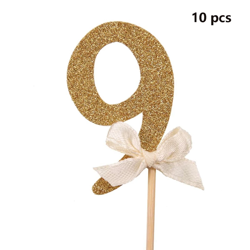 Frigg 1PC Gold Happy 30th Birthday Cake Topper Happy 40 50 60 Paper Birthday Cake Decorating Supplies Birthday Party Supplies - Цвет: 209