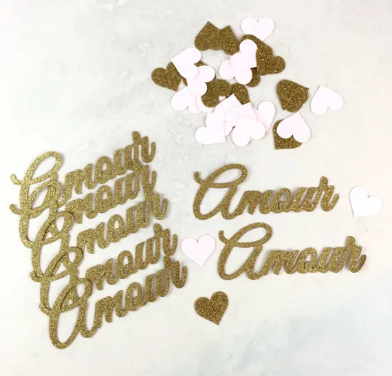 Amour Confetti Love Confetti French Bridal Shower Wedding